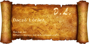 Daczó Lóránt névjegykártya